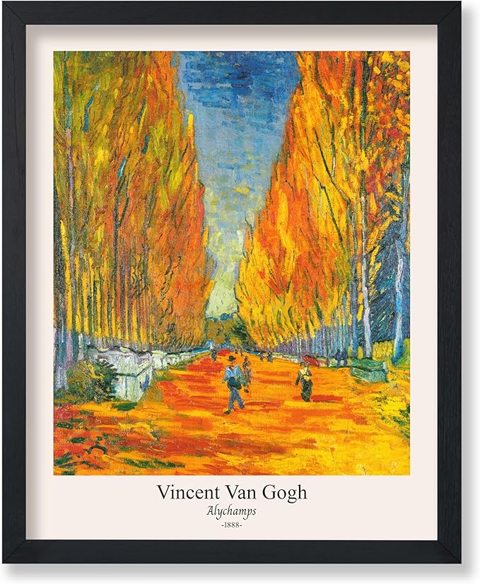 Monem Art Vintage Van Gogh Poster - Retro Alychamps Print - Les Alyscamps Art - Impressionism Art - Fine Art - Classic Painting Art - Great Bedroom or Office Wall Decor - 16x20 UNFRAMED Wall Art