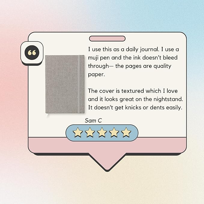 Portage Blank Hardcover Aesthetic Notebook Writing Journal – Bleed-Proof Paper Notepad for Journaling, High GSM, A5 Notebook, Cream Pages - Smoke, 6 x 8.5 Inches, 224 Pages
