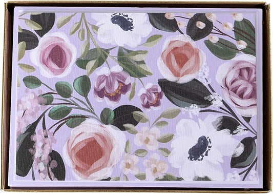 Graphique Painted Floral Cards | Pack of 16 Cards with Envelopes | Blank Inside | All Occasion Greetings | Family and Friends | Boxed Set | 3.25" x 4.75"