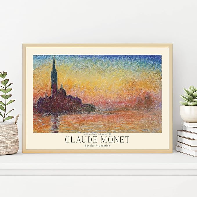Claude Monet Museum Gallery Exhibition Poster - Art Works Prints, Vintage Print for Home Office Wall Decor (Collection 1) - 24x36 Inches