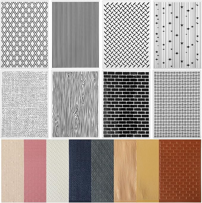 Geiserailie 8 Pcs Embossing Folders Embossing Machine Template Paper Card Folders for Christmas Card Making DIY Flower Scrapbook Photo Album Craft Decoration 5.9 x 4.1 Inch (Vintage Style)