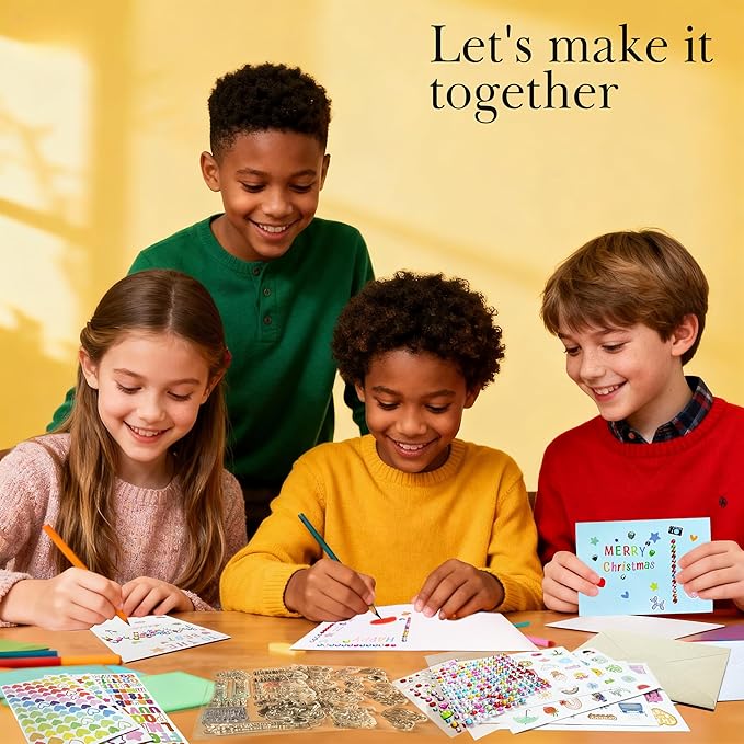 J6&H6 Card Making Kits For Creative people - 30 Blank Greeting Cards And Envelopes with Supplies and Stamp Set-Giftable DIY Greeting Card Set-Perfect for Birthdays Festive Celebrations Christmas Thank You