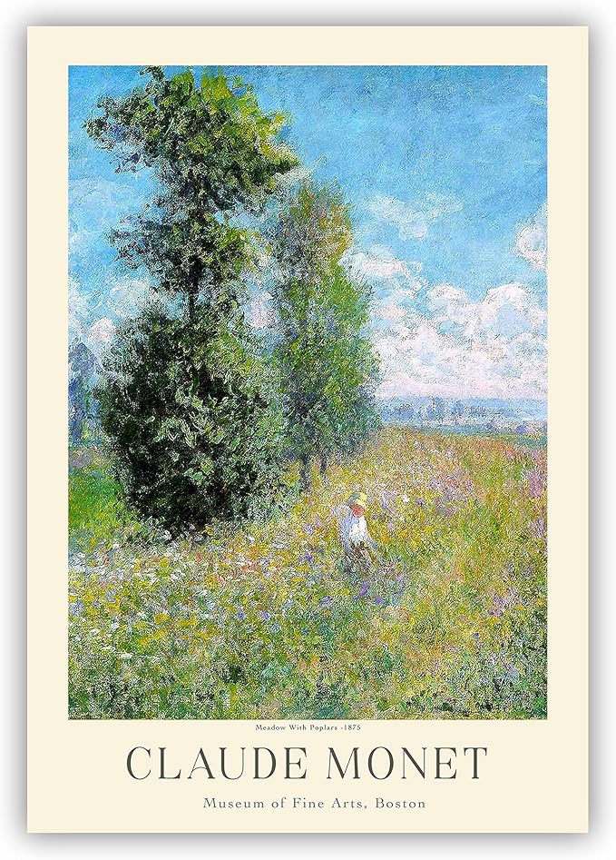 Claude Monet Prints, Museum Gallery Exhibition Poster, Claude Monet Art Works, Claude Monet Poster Prints, Vintage Print, Home Office Wall-Decor (Collection 1) - 12x18 Inches