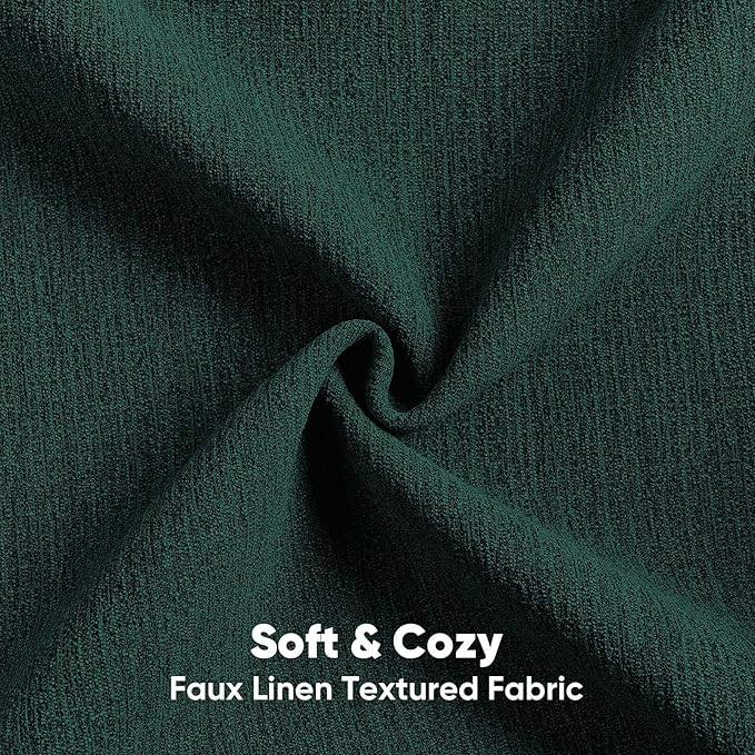 FUTEI Teal Chenille Decorative Throw Pillow Covers 24x24 Inch Set of 2,Soft Cozy Faux Linen Textured European Pillow Shams,Farmhouse Home Decor for Couch Living Room