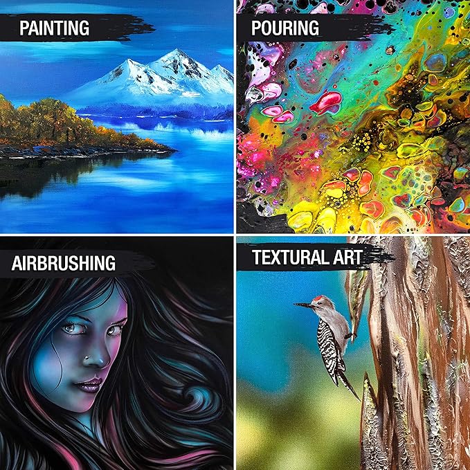 U.S. Art Supply 5-Pack Bulk Stretched Canvas for Painting 4 x 4 inch, Gallery Depth 1-1/2" Profile - 12oz Acrylic Gesso Triple Primed, Professional Artist Quality, 100% Cotton - Oil, Pouring Paint