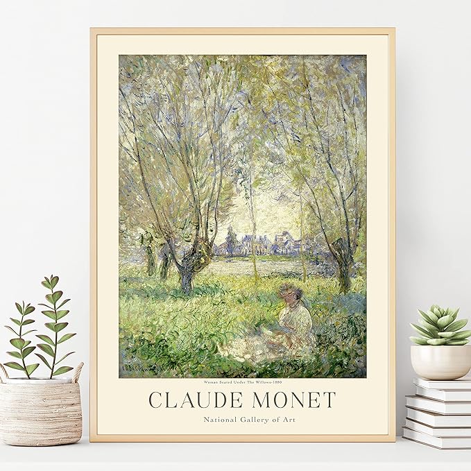Claude Monet Museum Gallery Exhibition Poster - Art Works Prints, Vintage Print for Home Office Wall Decor (Collection 1) - 24x36 Inches