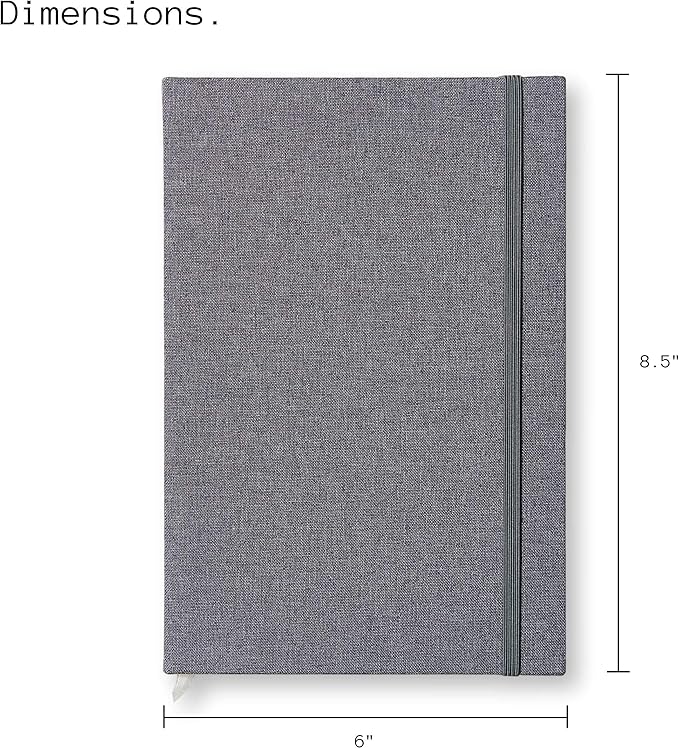 Portage Blank Hardcover Aesthetic Notebook Writing Journal – Bleed-Proof Paper Notepad for Journaling, High GSM, A5 Notebook, Cream Pages - Slate, 6 x 8.5 Inches, 224 Pages