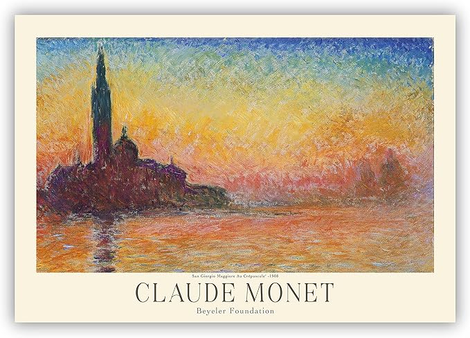 Claude Monet Prints, Museum Gallery Exhibition Poster, Claude Monet Art Works, Claude Monet Poster Prints, Vintage Print, Home Office Wall-Decor (Collection 1) - 12x18 Inches