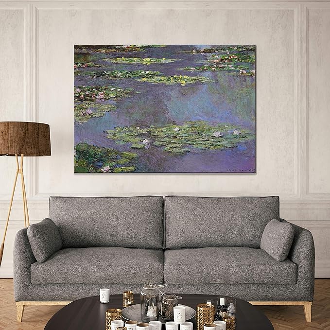 Water Lilies, 1905 01 By Claude Monet Canvas Prints Wrapped Gallery Wall Art | Stretched and Framed Ready to Hang 36X48